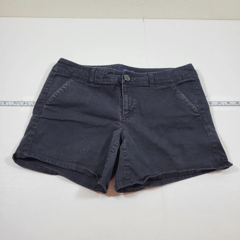 American Eagle MIDI Shorts Womens 12 Black Excellent‎ Stretch Chino Casual